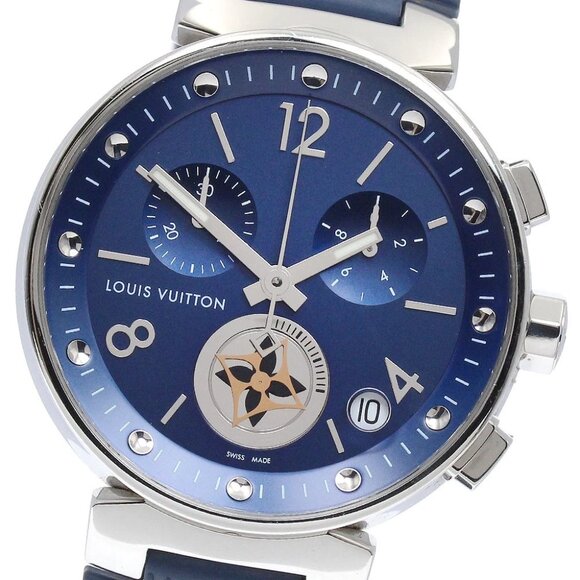 LOUIS VUITTON Tambour Moon Star QA034 Chronograph Navy Dial Quartz Men's_900458 - Picture 4 of 6